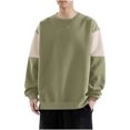 thumbnail image 1 of SYMOID Men Sweatshirt Fall and Winter Pullover Sweatshirt Green Mens Clothes Color Blocking, 1 of 3