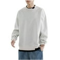 thumbnail image 1 of SYMOID Men Sweatshirt Gray Mens Clothes Fall and Winter Pullover Sweatshirt Plain, 1 of 6