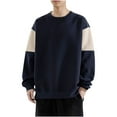 thumbnail image 1 of SYMOID Men Sweatshirts Fall and Winter Pullover Sweatshirt Color Blocking Mens Clothes Navy, 1 of 3