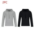 thumbnail image 1 of SYMOID Men Sweatshirts Hoodies Plain 2 Pack Pullover Sweatshirt Black Mens Clothes Fall and Winter, 1 of 8