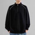 thumbnail image 1 of SYMOID Men Sweatshirts Plain Zipper Pullover Sweatshirt Black Mens Clothes Fall and Winter, 1 of 7