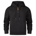 thumbnail image 1 of SYMOID Men’s 2XL Black Half Zip Hoodie - 100% Polyester, Ribbed Cuffs/Hem, Kangaroo Pocket, Machine Washable for Casual/Gym/Cool-Weather Layering, 1 of 2