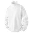 thumbnail image 1 of SYMOID Men's 2XL Turtleneck Sweatshirt - Loose Fit Soft Polyester, White - Fall Winter Casual Layering Top, 1 of 8