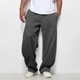 thumbnail image 1 of SYMOID Men's Baggy Pants Size 2XL Dark Gray | Quick-Drying Polyester Joggers for Athleisure, Loungewear & Light Workouts, 1 of 6