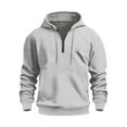 thumbnail image 1 of SYMOID Men's Big & Tall Quarter Zip Fleece Pullover Hoodie Lightweight Comfort Fit 2XL Heather Gray, 1 of 2