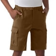 thumbnail image 1 of GUZOM Men's Cargo Shorts Size 2XL Brown,Quick-Drying,Elastic Waist,Multiple Utility Pockets for Work/Outdoor/Casual, 1 of 5