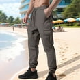 thumbnail image 1 of SYMOID Men’s Dark Gray Cargo Joggers (Size XL) - 100% Polyester, Multi-Pocket, Adjustable Drawstring Waist, Quick Dry, Tapered Cuffed Ankle for Casual/Outdoor/Travel, 1 of 3