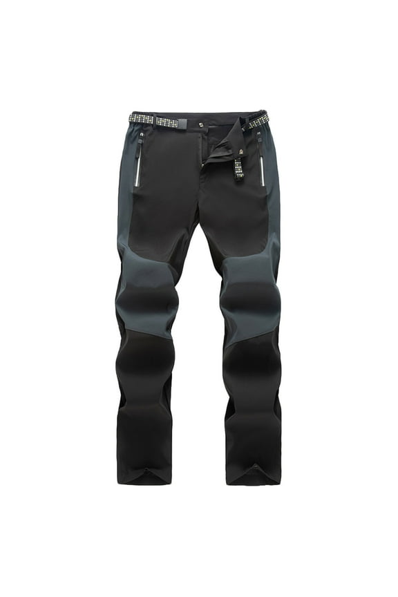 Men's Durable Hiking Pants Size S Black, Nylon Spandex Water Resistant, Quick Dry with Zippered Pockets & Reinforced Knees