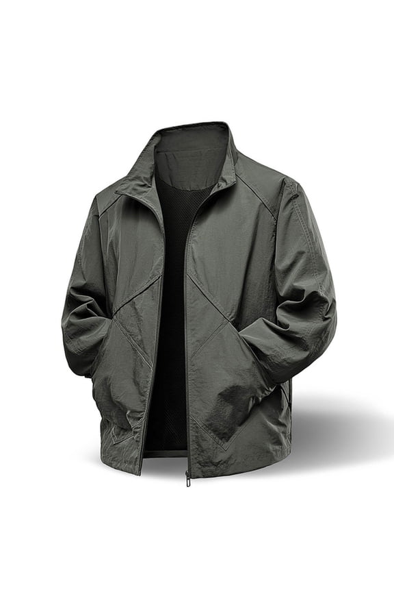 GUZOM Men's Utility Jacket M Army Green,4-Way Stretch Lightweight Wind Resistant,Relaxed Fit for Work/Outdoor/Daily Use