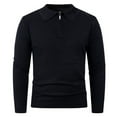 thumbnail image 1 of SYMOID Mens Black Half Zip Polo Collar Sweater - Acrylic, Long Sleeve, Soft Easy-Care, Slightly Fitted, Smart Casual, Sizes M-XXXL,Size 3XL, 1 of 5