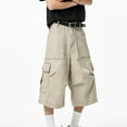 thumbnail image 1 of SYMOID Mens Casual Baggy Cargo Shorts with Exterior Pockets, Cotton Blend Fabric for Everyday Wear,Khaki,Size 3XL, 1 of 6