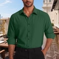 thumbnail image 1 of SYMOID Mens Green Long Sleeve Dress Shirt - 100% Polyester, Wrinkle Resistant & Easy Care, Classic Spread Collar, S-XXXL for Business & Casual Wear,Size XL, 1 of 6