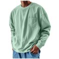 thumbnail image 1 of SYMOID Mens Mint Green Soft Polyester Long Sleeve Shirt - Relaxed Fit, Chest Pocket, Extended Sizes S-XXXXL,Size M, 1 of 5