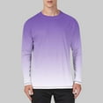thumbnail image 1 of SYMOID Mens Purple Ombré Long Sleeve Stretch Shirt - Crew Neck, Raglan Sleeves, 95% Polyester 5% Spandex, S-XXXXXL for Casual/Outdoor/Gym,Size M, 1 of 5