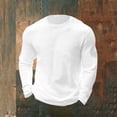 thumbnail image 1 of SYMOID Mens Waffle Knit Long Sleeve Shirt - Slim Fit Crew Neck, Stretch & Breathable, White, Sizes S to XXXXXL,Size L, 1 of 6
