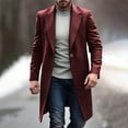 thumbnail image 1 of SYMOID Mens Wine Long Trench Coat | 50% Wool 50% Polyester Blend, One-Button Notched Lapel, Slim Fit for Winter/Fall Daily & Semi-Formal Use,Size M, 1 of 7