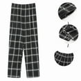 thumbnail image 1 of SYMOID Pajamas Mens Black Plaid Sleep Pants - Nylon Spandex Blend, Elastic Waist, Relaxed Straight Leg, Plus Sizes L-5XL for Comfortable Lounging & Sleeping,Size 5XL, 1 of 3