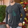 thumbnail image 1 of SYMOID Pajamas Mens Christmas Long Sleeve T-Shirt - Gray Christmas Tree Graphic, Cotton-Blend Relaxed Fit, Extended Sizes M-XXXXL, Festive Holiday Casual Top,Size L, 1 of 4
