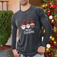 thumbnail image 1 of SYMOID Pajamas Mens Christmas Long Sleeve T-Shirt - Gray, Gnome & Merry Christmas, Soft Stretchy Casual Crew Neck, Sizes M-XXXXL,Size XL, 1 of 4