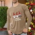 thumbnail image 1 of SYMOID Pajamas Mens Christmas Long Sleeve T-Shirt - Khaki, Gnome & Merry Christmas, Soft Stretchy Casual Crew Neck, Sizes M-XXXXL,Size 3XL, 1 of 4