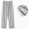 thumbnail image 1 of SYMOID Pajamas Mens Gray 100% Cotton Plaid Sleep Pants - Soft Breathable Straight-Leg Loungewear with Elastic Waist, Sizes M to XXXXL,Size 2XL, 1 of 3