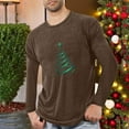 thumbnail image 1 of SYMOID Pajamas Mens Holiday Long Sleeve T-Shirt - Brown Christmas Tree Graphic, Cotton-Blend Relaxed Fit, Extended Sizes M-XXXXL, Festive Casual Wear,Size XL, 1 of 4