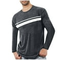 thumbnail image 1 of SYMOID Pajamas Mens Long Sleeve Crew Neck T-Shirt - 60% Polyester 35% Cotton 5% Spandex, Gray, Relaxed Fit, Sizes M-XXXXL, Stretch Casual Tee,Size XL, 1 of 3