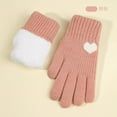 thumbnail image 1 of SYMOID Pink 2-in-1 Winter Gloves for Women - Touchscreen Full Finger & Fingerless Mittens, Polyester Knitted with Cute Heart Pattern, Warm Gloves for Adult & Teens,Size Free Size, 1 of 3
