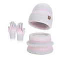thumbnail image 1 of SYMOID Pink Women and Men Winter Knit 3-Piece Set (Hat, Scarf, Gloves) - Touchscreen-Compatible, Nylon-Spandex Blend, One Size Fits Most, Cold Weather Warm Accessory,Size Free Size, 1 of 2
