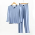 thumbnail image 1 of SYMOID Solid Women Pajama Sets Soft Pajama Sets Tops Pants Sky Blue Size M, 1 of 6