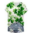 thumbnail image 1 of SYMOID St. Patrick's Day Festive Top Shirts for Juniors Women Green Shamrock Graphic Girls Tee Shirts,Short Sleeve,Crew Neck,White,Size S, 1 of 4