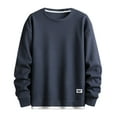thumbnail image 1 of SYMOID Sweatshirt for Men Blue Plain Pullover Sweatshirt 3XL Big and Tall Mens Clothes Fall and Winter, 1 of 2