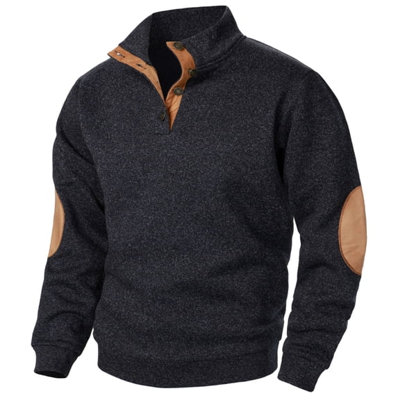 SYMOID Sweatshirt for Men Color Blocking Black Pullover Sweatshirt Fall and Winter Mens Clothes Zip Up