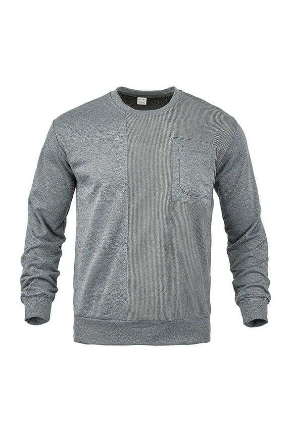 Sweatshirt for Men No Hood Gray Clothes for Men Fall and Winter Sweatshirt Pullover Plain