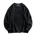 thumbnail image 1 of SYMOID Sweatshirt for Men No Hood Plain Lightweight Clothes for Men Fall and Winter Sweatshirt Pullover Black, 1 of 7