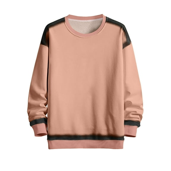 SYMOID Sweatshirt for Men Plain Mens Clothes Pink Pullover Sweatshirt Fall and Winter