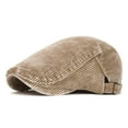 thumbnail image 1 of SYMOID Timeless Corduroy Ivy Cap - Women and Men Fall Winter Hat, Adjustable Strap, 98% Cotton 2% Spandex, Retro Flat Cap for Adults, Khaki,Size Free Size, 1 of 3