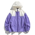thumbnail image 1 of SYMOID UPF 50+ Sun Protection Jacket Women Color Block Hooded Windbreaker Lightweight Breathable Loose Fit with Pockets Purple,Size L, 1 of 2