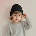 thumbnail image 1 of SYMOID Unisex Kids Knit Beanie - Warm Black Cotton Hat for Kidss & Kids Ages 2-8, One Size Winter Outdoor Daily Wear,Size Free Size, 1 of 6