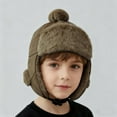 thumbnail image 1 of SYMOID Unisex Kids's Trapper Hat, Brown Faux Fur Lined Winter Hat with Adjustable Chin Strap & Ear Flaps, Windproof Nylon Spandex Cold Weather Hat for Kids,Size Free Size, 1 of 6