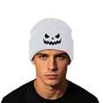 thumbnail image 1 of SYMOID White Hall-oween Pumpkin Cuffed Knit Beanie, Warm Winter Skull Cap for Men Women Hats,Size Free Size, 1 of 4