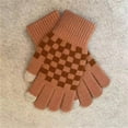 thumbnail image 1 of SYMOID Winter Touchscreen Gloves for Women - Orange Checkered Knit Gloves, Warm Acrylic Material, One Size Fits Most Adults, Cold Weather Winter Accessories,Size Free Size, 1 of 3