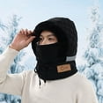 thumbnail image 1 of SYMOID Women and Men Black 3 in 1 Winter Hat - Warm Plush Lined, Reflective Strip, One Size Fits Most Adults,Size Free Size, 1 of 3