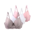 thumbnail image 1 of SYMOID Women's 90C Plus Size Bras, 3 Pack - Comfortable, Supportive, Lace Trim, Molded Cups, Adjustable Straps, Pink, 1 of 8