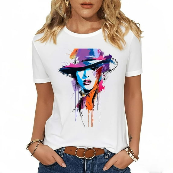 SYMOID Women's Top Shirts for Work 2025 Summer Crew Neck Short Sleeve Blouses Tops for Women,Blue,Size S