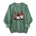 thumbnail image 1 of SYMOID Womens 100% Cotton Gnome Graphic Sweatshirt, Green Oversized Crew Neck Playful Festive Casual Relaxed Fit,Size 2XL, 1 of 6