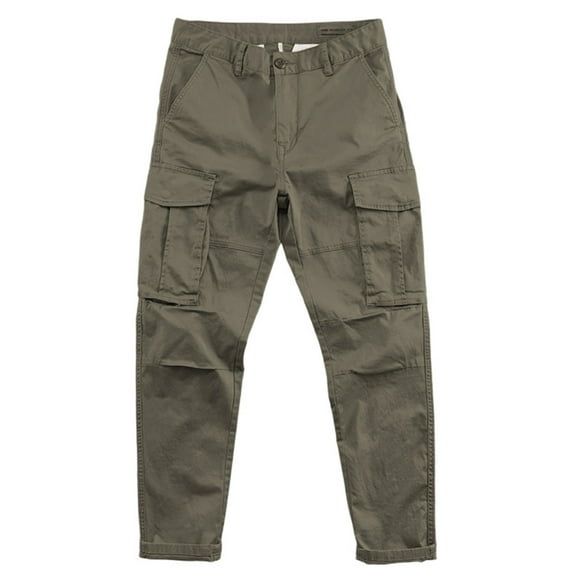 SYMOID Womens Army Green Cargo Pants | 100% Polyester, Straight Leg, Durable, Wrinkle Resistant, Spacious Pockets, Tailored Fit,Size L