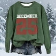 thumbnail image 1 of SYMOID Womens Army Green Christmas Sweatshirt - Distressed December 25 Print Loose Fit Crew Neck Soft Stretch Casual Holiday Sweatshirt for Women S-XXL,Size S, 1 of 5