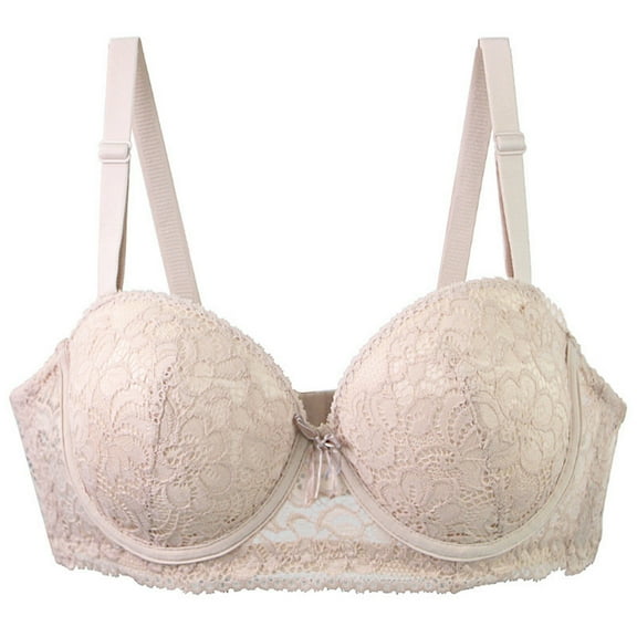 SYMOID Womens Beige Lace Bra - Comfortable Supportive, Adjustable Straps, Size 75B-100C for Everyday & Special Occasions,Size 100B