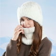 thumbnail image 1 of SYMOID Womens Beige Winter Hat and Neck Warmer Set - Knitted with Fleece Ear Flaps, Free Size for Female Teens & Adults, Cute Cold Weather Accessory,Size Free Size, 1 of 9